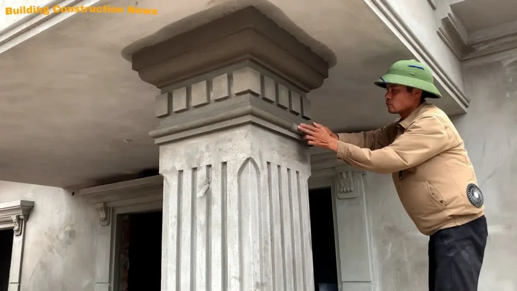 An expertly crafted decorative concrete column designed to elevate the elegance of homes, courtesy of Northland Concrete.