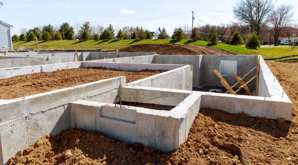 Excavated site prepared for concrete foundation by Northland Concrete Foundations.